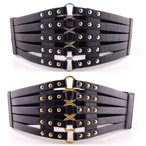 Vegan Leather Ring Corset Belt